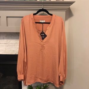 Ava & Viv Plus Dusty Peach Blouse